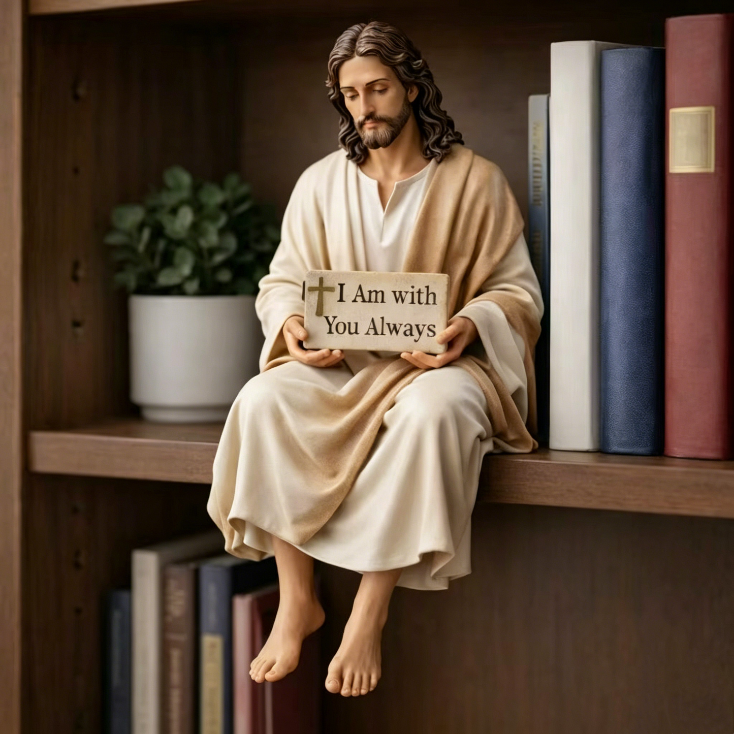 ✝️ Handcrafted Jesus Figurine – Peaceful Faith-Inspired Desk Decor 🙏