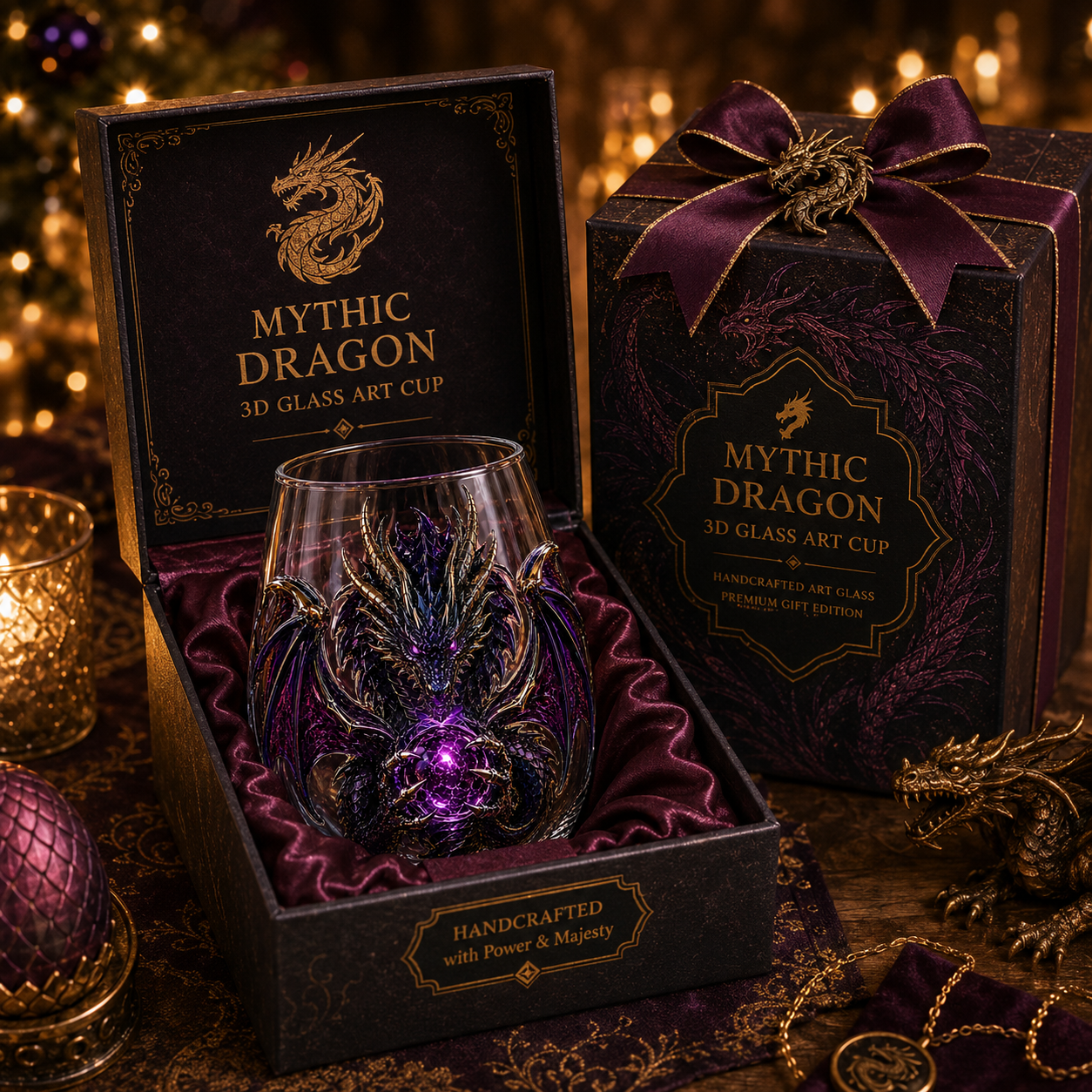 🐉✨ 3D Mythic Dragon Glass Art Cup | Luxury Raised Fantasy Glassware for Whiskey, Home Bar Décor & Legendary Gifts 🎁
