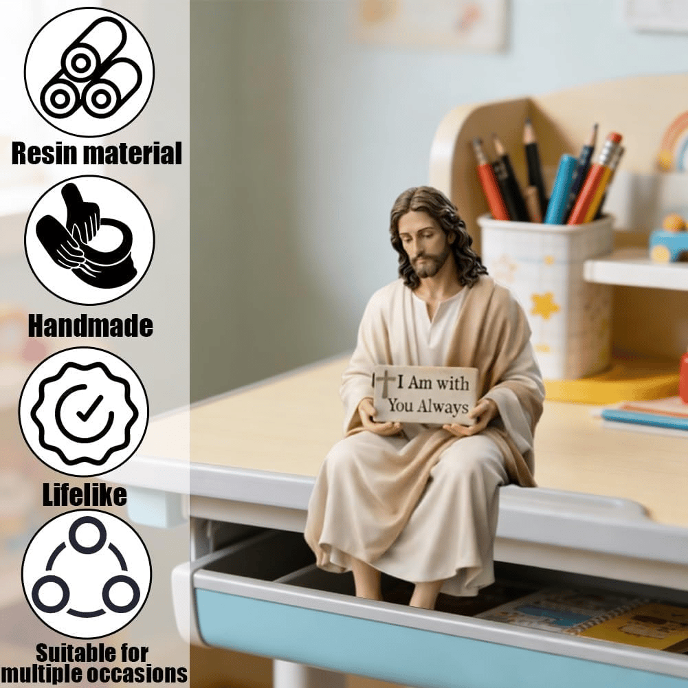 ✝️ Handcrafted Jesus Figurine – Peaceful Faith-Inspired Desk Decor 🙏