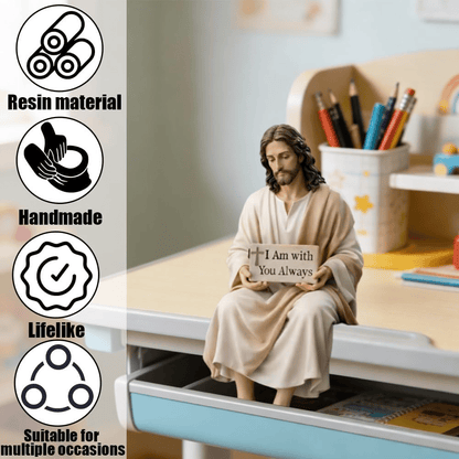 ✝️ Handcrafted Jesus Figurine – Peaceful Faith-Inspired Desk Decor 🙏